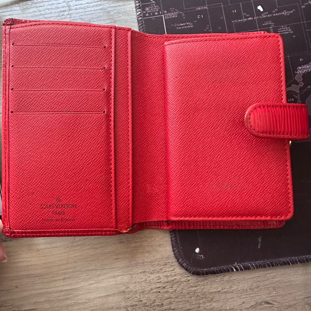 Louis Vuitton Red Epi Leather Wallet